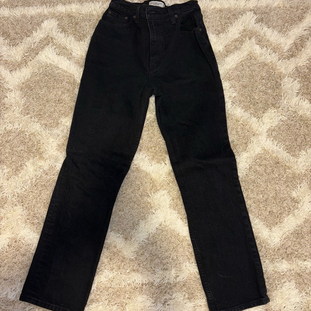 Abercrombie & Fitch Black Straight Leg Jeans